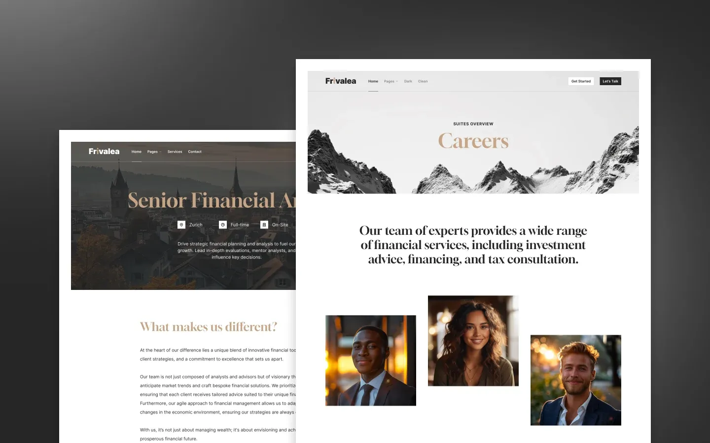 Frivalea Webflow template inner page with additional layout sections